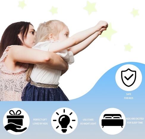 855 قطعة من ملصقات النجوم المتوهجة في الظلام للسقف والنجوم المتوهجة وملصقات القمر للسقف لاصقة على شكل نجمة ملصقات جدارية على شكل نجوم مضيئة لتزيين غرفة نوم الأطفال (أزرق) in Saudi Arabia