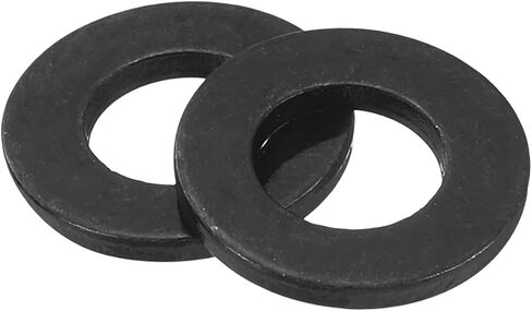 uxcell 100Pcs M4 Flat Washer, Carbon Steel 4.3mm ID x 12mm OD x 1mm Thick for Bolt Screw, Factories Repair, Kitchens, Shops, and Outdoor Construction, Black in Saudi Arabia
