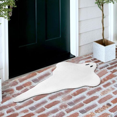 31.5 × 19.7 بوصة سجادة حمام الهالوين، سجادة حمام شبح غير قابلة للانزلاق، سجادة حمام شبح أبيض، سجادة حمام مخيفة، سجادة قوطية، ديكور شبح الهالوين للباب الأمامي، غرفة النوم، المنزل in Kuwait