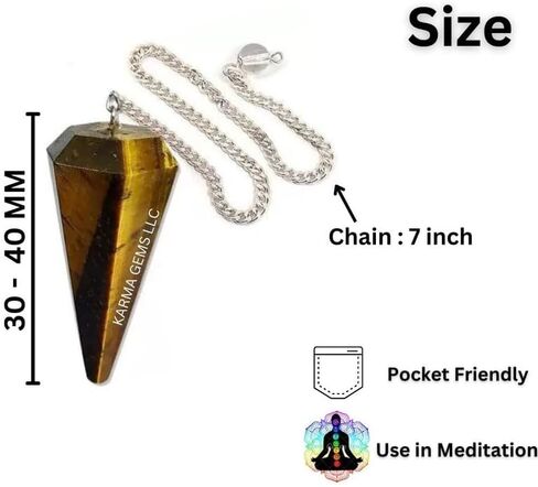 Malachite Pendulum - Hexagonal Pointed Reiki Chakra Dowsing for Divination -Pendulum Necklace with Sterling Silver Chain and Crystal Ball - Perfect for Tarot, Wicca, Grid Meditation in Saudi Arabia