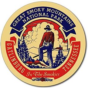 Round in The Smokies Sticker (Hike Great Smoky Mountains National Park (3 inch)