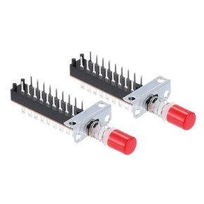 uxcell 2pcs 50MA DC 30V 18 Pin 1 Position Soldering DPST Push Button Power Switch with Cap Piano Type
