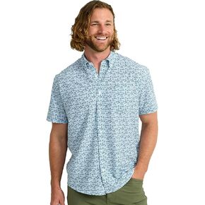 HUK Kona Solid Short Sleeve Fishing Button Down Shirt for Men
