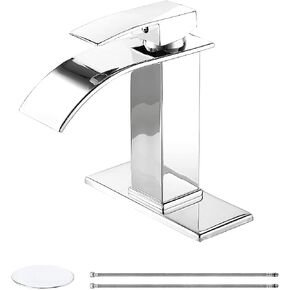 Bathroom Faucet Black Single Hole One Handle Vanity Bathroom Sink Faucet Waterfall Deck Mount Commercial Lavatory Bath Mixer Tap in Saudi Arabia