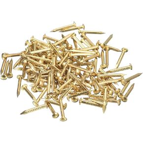 uxcell 120 Pcs Small Tiny Nails 2mmx15mm(DxL) Tiny Brass Nails Hardware Nails Small Nail for Wooden DIY Decorative Boxes Household Accessories, Brass Tone
