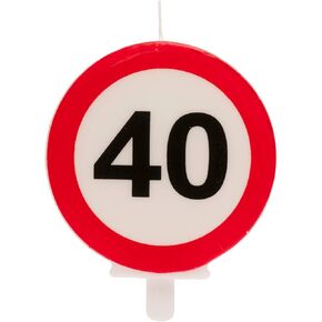 Dekora - Birthday Candles for Cakes with Forbidden Sign - Number 40