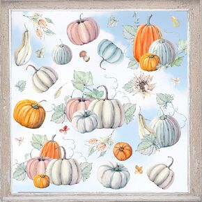 AnyDesign 273Pcs Fall Window Cling Sticker Watercolor Pumpkin Reusable Window Decals for Autumn Thanksgiving Harvest Home School Office Classroom Party Decor, 9 Sheets