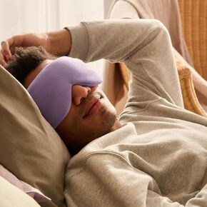 Bearaby Weighted Eye Mask for Sleeping - Weighted Sleep Mask - Sleep Mask for Side Sleepers - Soothing, Light Blocking Sleep Mask - Asteroid Grey