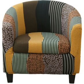Club Chair Slipcover 2 Piece Solid Color Tub Chair Slipcover Soft Stretch Round Barrel Chair Covers Armchair Covers Furniture Protector for Living Room Hotel Counter Cafe 52