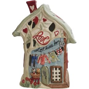 Blue Sky Ceramics Love Lives Here Candle House, Multi (19172)
