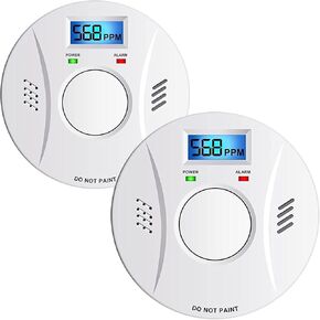 Smoke Detector and Carbon Monoxide Detector Co2 Detector Battery Powered with Test/Reset Button 4 Pack