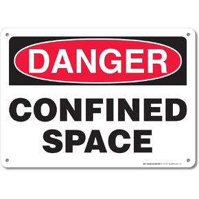 Danger Confined Space Sign, 10x14 Inches,Rust Free .040 Aluminum,Fade Resistant,Made in USA by My Sign Center