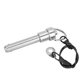 NRC&XRC 304 Stainless Steel Ball Locking Pins with Button Handle, 6mm Pin Dia. 45mm Usage Length Push-Button Quick Release Pin with Lanyard Cable (1Pack)