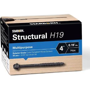 Starborn Structural H19 Multi-Purpose Hex Head Wood Screw (50, 4")