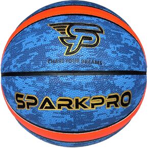Size 7 Basketball 29.5" Premium PU Leather with Pump for Indoor & Outdoor Use – Enhanced Grip by SparkPro – Available in Red, Turquoise, Camo Blue, and Brown