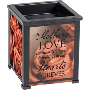 Elanze Designs A Mother's Love Bereavement Sentiment Black Metal Electrical Wax Tart and Oil Glass Warmer