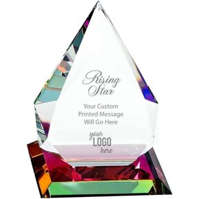Baudville Custom Engraved Vibrant Luminary Crystal Trophy - Spotlight Trophy