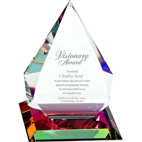 Baudville Custom Engraved Vibrant Luminary Crystal Trophy - Spotlight Trophy