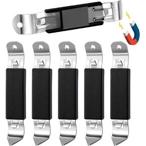 Magnetic Bottle Openers Classic Stainless Steel Beer Punch Opener Can Tapper Bottle Opener with Magnet for Refrigerator Camping and Traveling (Red, Black,4 Pieces)