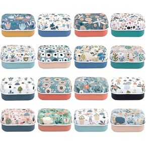 AUEAR, 5 Pack Mini Trinket Box Small Floral Containers with Lid for Storage Case (Random Color)