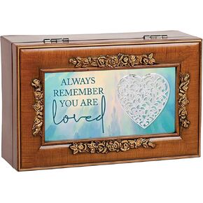 Cottage Garden Always Remember You Are Loved - Multicolor 6 x 4 Inch Poly-Cast Resin Musical Jewelry Box
