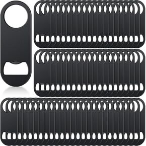 Remerry 100 Pcs Beer Bottle Opener Stainless Steel Beer Openers Flat Bottle Opener Bartender Bottle Opener for Wine Can Party Bar Kitchen Restaurant Men Women Party Supplies, 3.43 x 1.3 Inches, Black