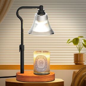 Candle Warmer Lamp, Candle lamp Warmer with Timer, with Dimmable, Adjustable Height Electric Candle Warmer, Electric Wax Melt Warmer with 2 Bulbs for Scented Jar Candles Home Decor Christmas Gifts