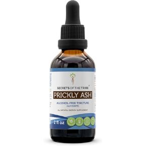 Secrets of the Tribe Prickly Ash Alcohol-Free Liquid Extract, Wildcrafted Prickly Ash (Zanthoxylum Clava-herculis) Dried Bark Tincture Supplement (4 FL OZ)