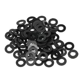 PATIKIL M5 Nylon Flat Washer, 80 Pack 5mm ID 10mm OD 1mm Thick Sealing Spacer Gasket Ring for Faucet Pipe Water Hose Fastener Bolt, Black