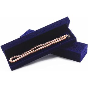 Hollow Necklace Box Velvet Bracelet Jewelry Storage Case Long Chain Necklace Display Gift Box (Necklace Box)