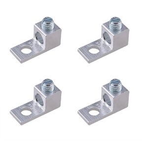 4PCS Silver Aluminum Alloy Mechanical Lugs Terminal Mechanical Lug 2AWG TA-2 1B2U 1-Hole Aluminum Terminal Mechanical Lug