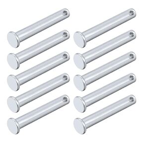 METALLIXITY Clevis Pins (8mmx50mm) 12Pcs, Single Hole Flat Head Carbon Steel Fastener Pin - for Metal Devices, Furniture Installation, Industrial, DIY