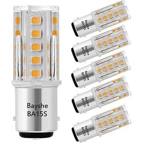 3W 12V BA15S S8 SC Bayonet Single Contact Base 1156 1141 LED Light Bulb 2700K Warm White,Low Voltage AC/DC 12volt Landscape Path Deck RV Camper Marine Boat Trailer Lighting-Pack of 5