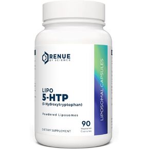 Renue By Science 5-HTP (Liposomal) 75mg Supplement - Bioavailable Formula for Increased Absorption - 120 Capsules