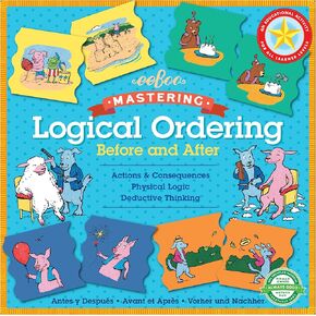 eeBoo: Before and After All Learner Levels, Educational Tool, Children Use Logic to Place Pairs of Color-Coded Illustrated Cards in Proper Order, Use Deductive Thinking, for Ages 3 and up