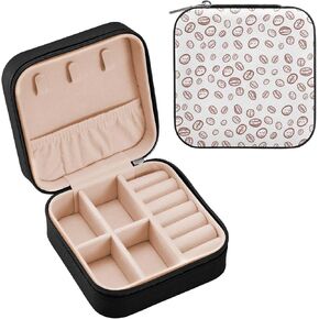 Jewelry Box Cow Print Travel Mini Jewelry Storage Box, Portable PU Leather Jewelry Organizer Case Necklace, Earrings, Rings, Bracelet Storage Holder for Girls Ladies Women Gift