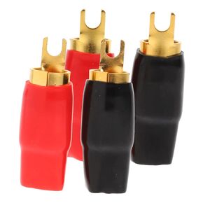 2 Pairs Speaker Wire Connector Spade Terminal Speaker Terminal Copper Spade Wire Connectors Automotive 0ga Terminal Electrical Wire Connectors Speakers Crimp Copper Shovel
