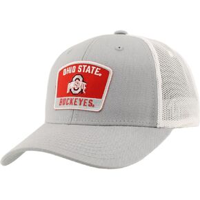 ZHATS Standard NCAA Officially Licensed Snapback Hat Big Rig Patch Gray White Switchback, Grey, One Size