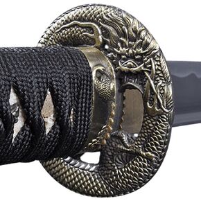 Handmade Sword - Aluminium Alloy Unsharpened Iaido Training Katana/Wakizashi Sword, Handmade, Full Tang, Black Scabbard (Dragon Wakizashi)