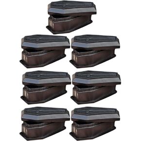 Halloween Coffin Box Decorative Coffin Figurines Jewelry Box 7pcs Monster Gothic Container Funny Cookie Box for Haunted House Halloween Prank Props