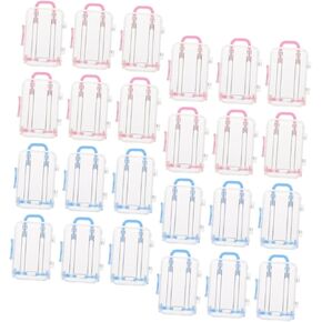 24pcs Box Trolley Case Wedding Candies Box Favor Boxes for Wedding Clear Box Mini Suitcase Favor Box Candy Boxes Mini Suitcase Decor Candy Pack Box Wedding Supplies Candy