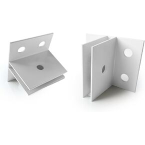 1/4" Mid-Panel 2-Pack Bracket Set, Mount Signs & Panels Anywhere, White Powder Coated Aluminum, Ideal for Centered Installations, Mounting Screws not Included (1/4" - 5/16" Width, 2-Pack)