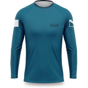 Padi Limited Edition, Recycled Plastic Unisex Teal Dive Flags Rash Guard