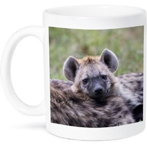 3dRose Spotted Hyena Wildlife, Maasai Mara, Kenya Mug, 11 oz, Black