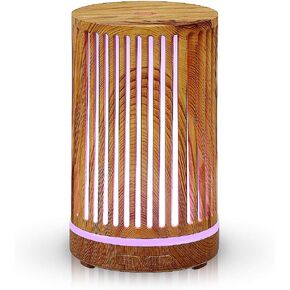 AROMAR Ultrasonic Oil Diffuser and Cool Mist Humidifier for Aromatherapy Essential Oils with 7 LED Colors and Auto Shut-Off for Home and Office, 100 ml (Tranquil Oak)