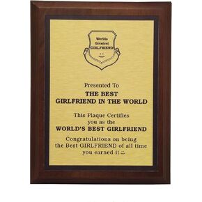 aahs!! Engraving Worlds Greatest Plaques (Best Girlfriend in The World, Gold)