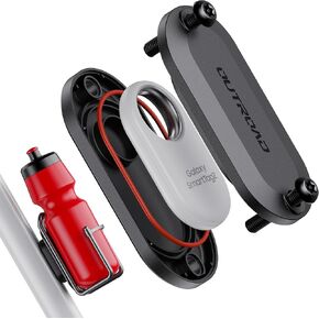 CITYWAY for SmartTag2 Bike Mount, IPX8 Waterproof Bike GPS Tracker Holder for Galaxy Smart tag2, Hidden Under Bottle Cage or Alone, Extended M5 Black Safety Screws with Driver (1 Pack-Black)