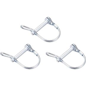uxcell Shaft Locking Pin w Ear - 6mm x 35mm Coupler Pin for Farm Trailers Wagons Lawn Garden in Arch Round 3Pcs