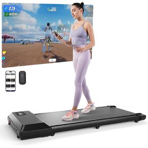 Smart Walking Pad, 2-in-1 Under Desk Treadmill for Home Office, Portable Walking/Jogging Machine with App & Remote Control, Fitness Data Recording