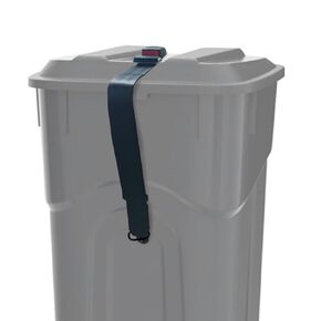 Metal Trash Can Strap, Semi-Automatic Adjustable Trash Can Lock, Universal Windproof Trash Can Lid Lock, Trash Can Locks for Raccoons, Fast Installation, Garbage Can Locks for Animals